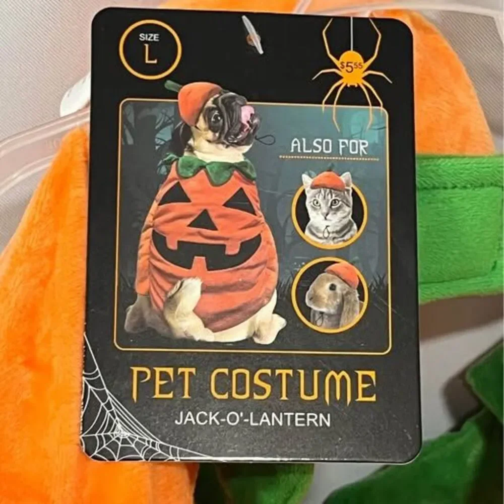 Pet Costume Pumpkin size Large Jack o lantern Pumpkin costume NWT